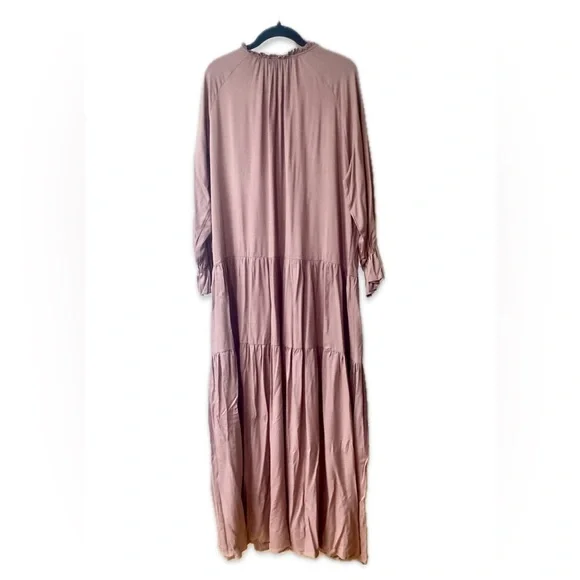 NWT Silk & Salt 100% Cotton BOHO Oversized MAXI Dusty Rose Bohemian Dress Med - Picture 2 of 14